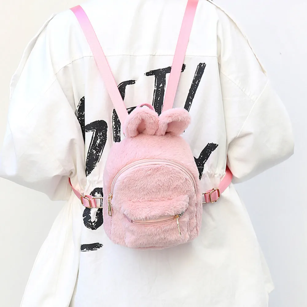 Faux Fur Bunny Mini Backpack