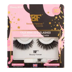 Faux Mink 3D Eyelashes-Ebony No. 120 (Elegantly layered and defined)