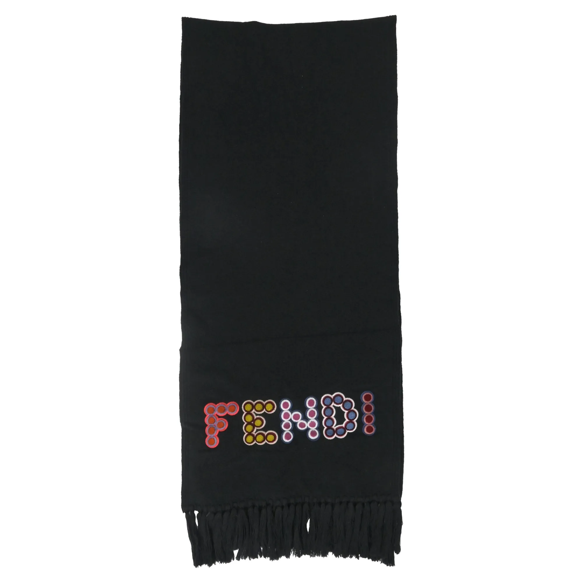 Fendi Fun Fair Scarf in Black Wool