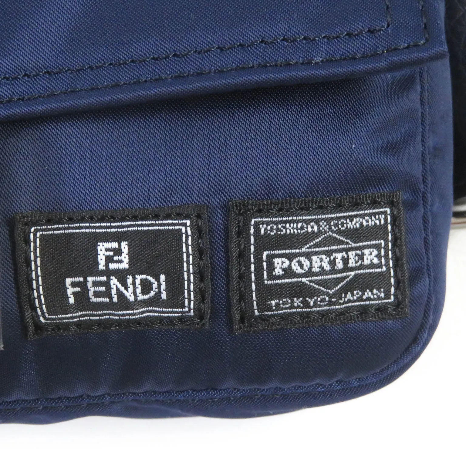 FENDI Sling bag 7AS138 Nylon Blueberry Blue Baguette Mini