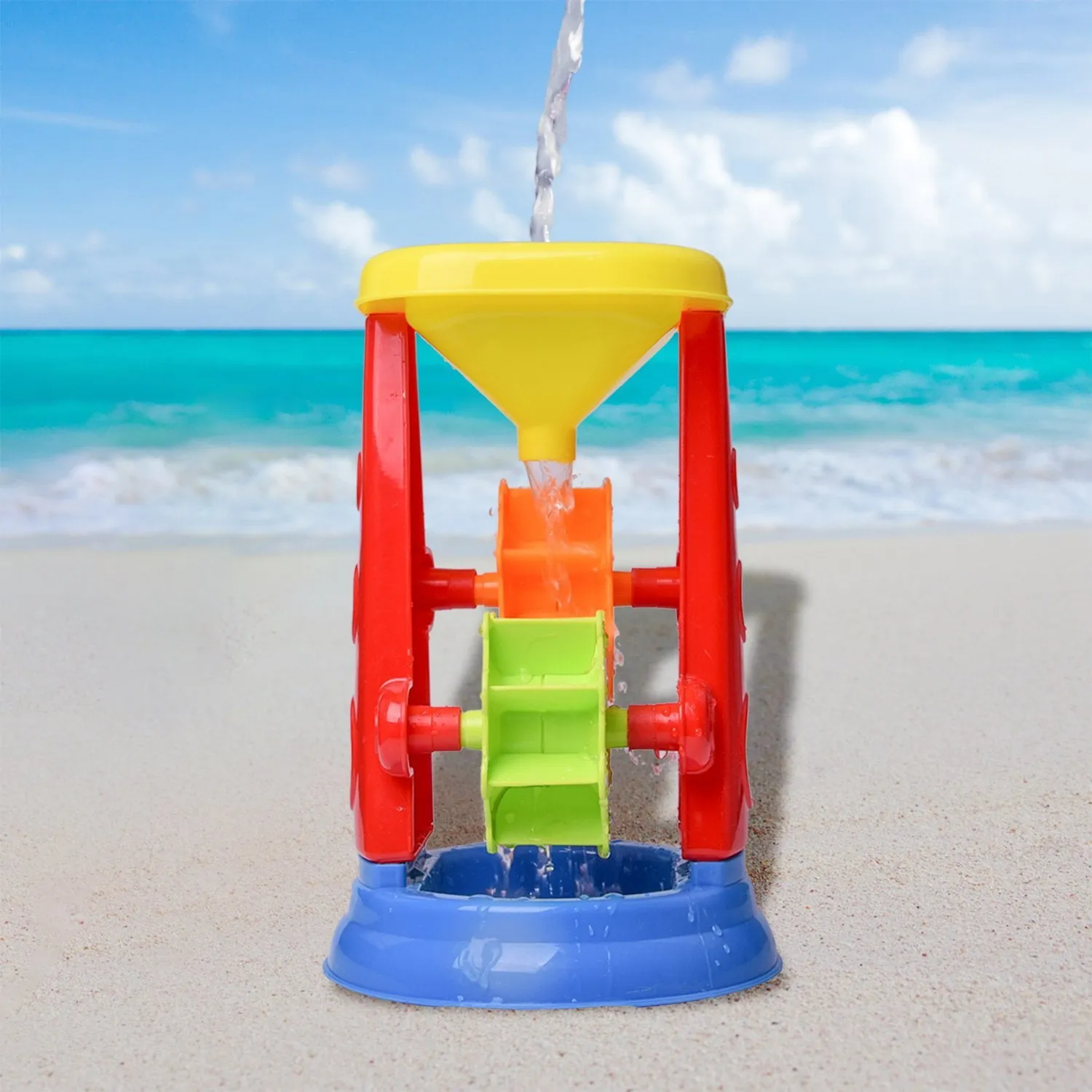 Fun Little Toys Kids 19 Pcs Beach Sand Toys Set Sand Water Wheel