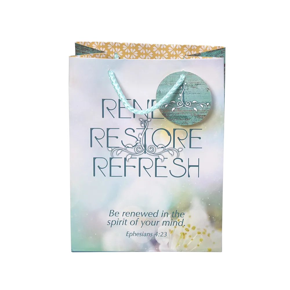 Gift Bag and Tag - Renew. Restore. Refresh.