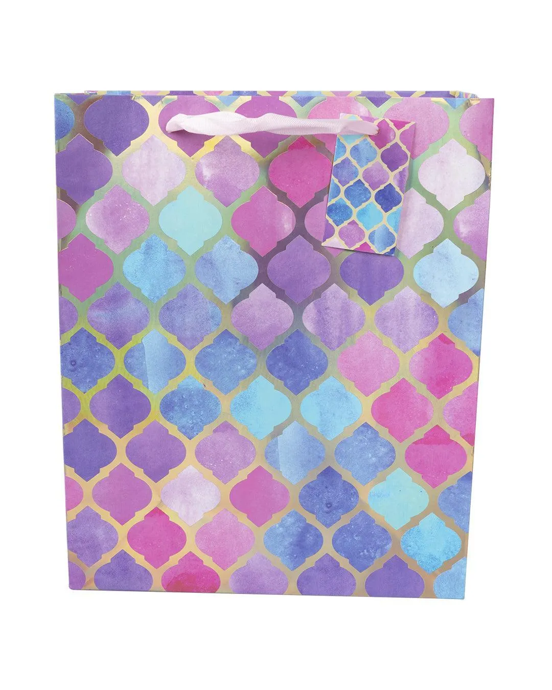 Gift Bag, Clover Print, Large, Paper Bag, Multicolor, Paper, Set of 3