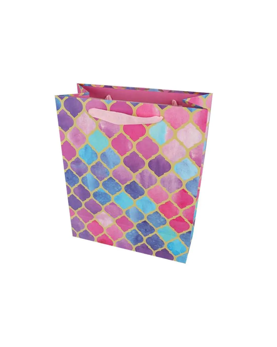 Gift Bag, Clover Print, Large, Paper Bag, Multicolor, Paper, Set of 3