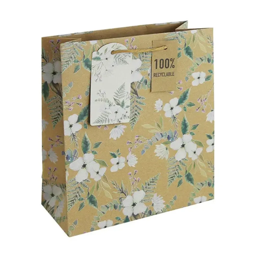 Gift Bag Large - Kraft Wedding Floral