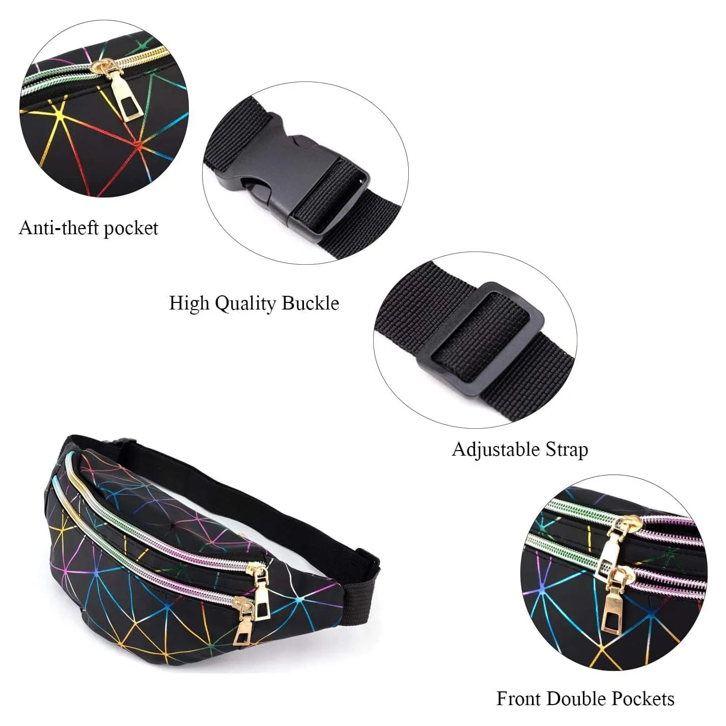 Holographic Brillante Waist Bum Bag for Women