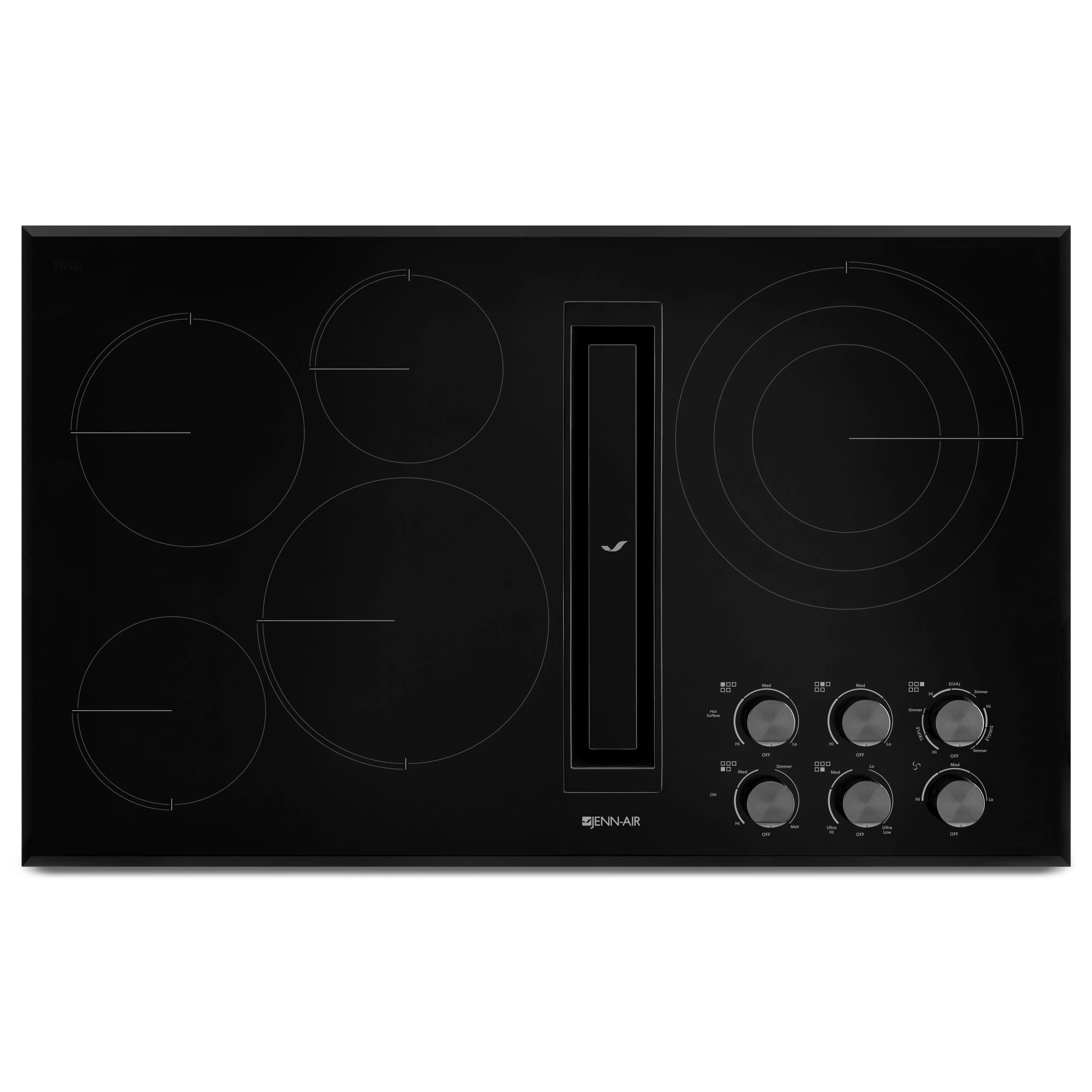 JennAir 36-inch Built-In Electric Cooktop with JX3™ Downdraft Ventilation JED3536GB