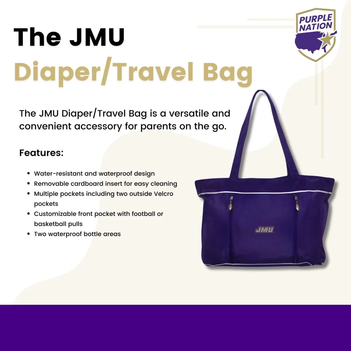 JMU Diaper/Travel Bag