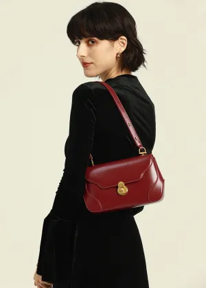 Leather Baguette Shoulder Bag