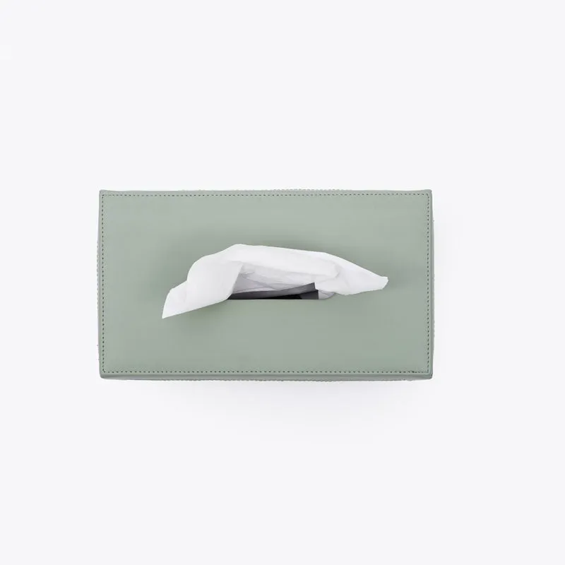 Lorae Vegan Leather Tissue Box - Green