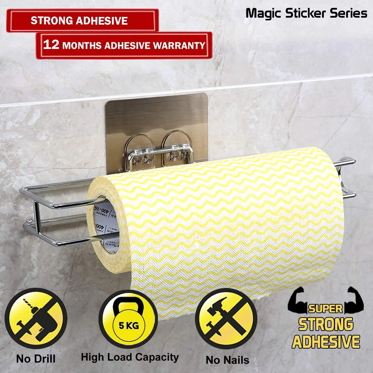 Magic Sticker Series No Drill Kitchen Tissue Paper Towel Holder