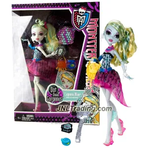 Mattel Year 2011 Monster High Dot Dead Gorgeous Series 11 Inch Doll - LAGOONA BLUE with Purse, Cosmetic Case, Cell Phone, Hairbrush and Doll Stand