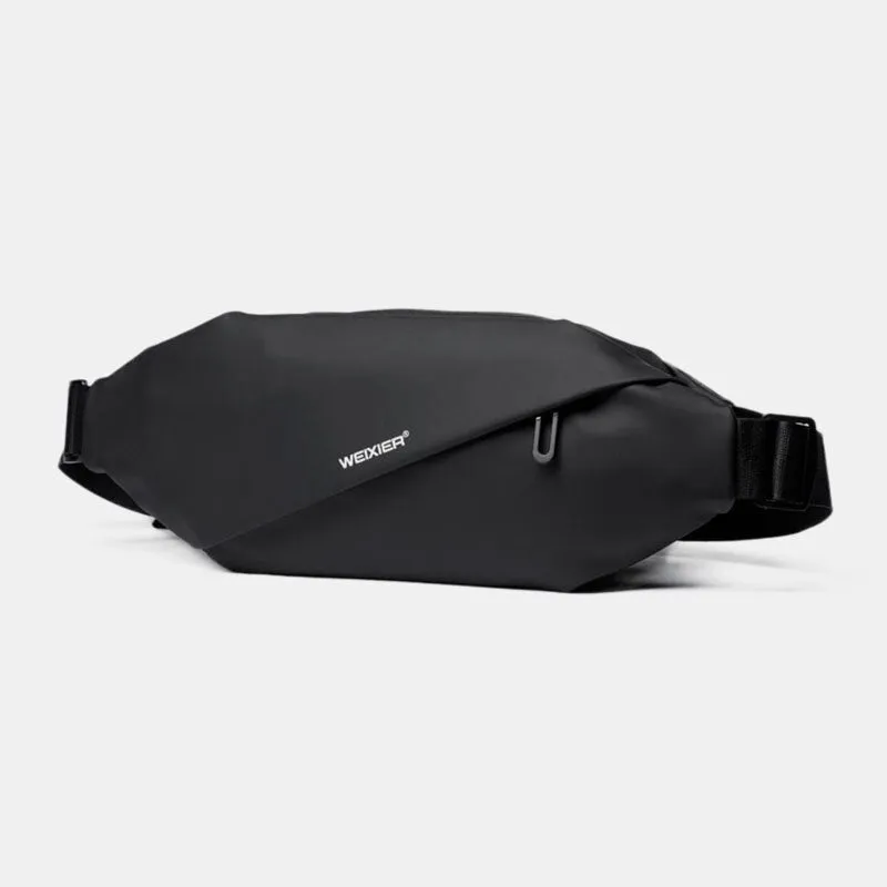 Men Oxford Anti-theft Waterproof Chest Bag Minimalist Scratch-resistant Line Design Large Capacity Waist Bag