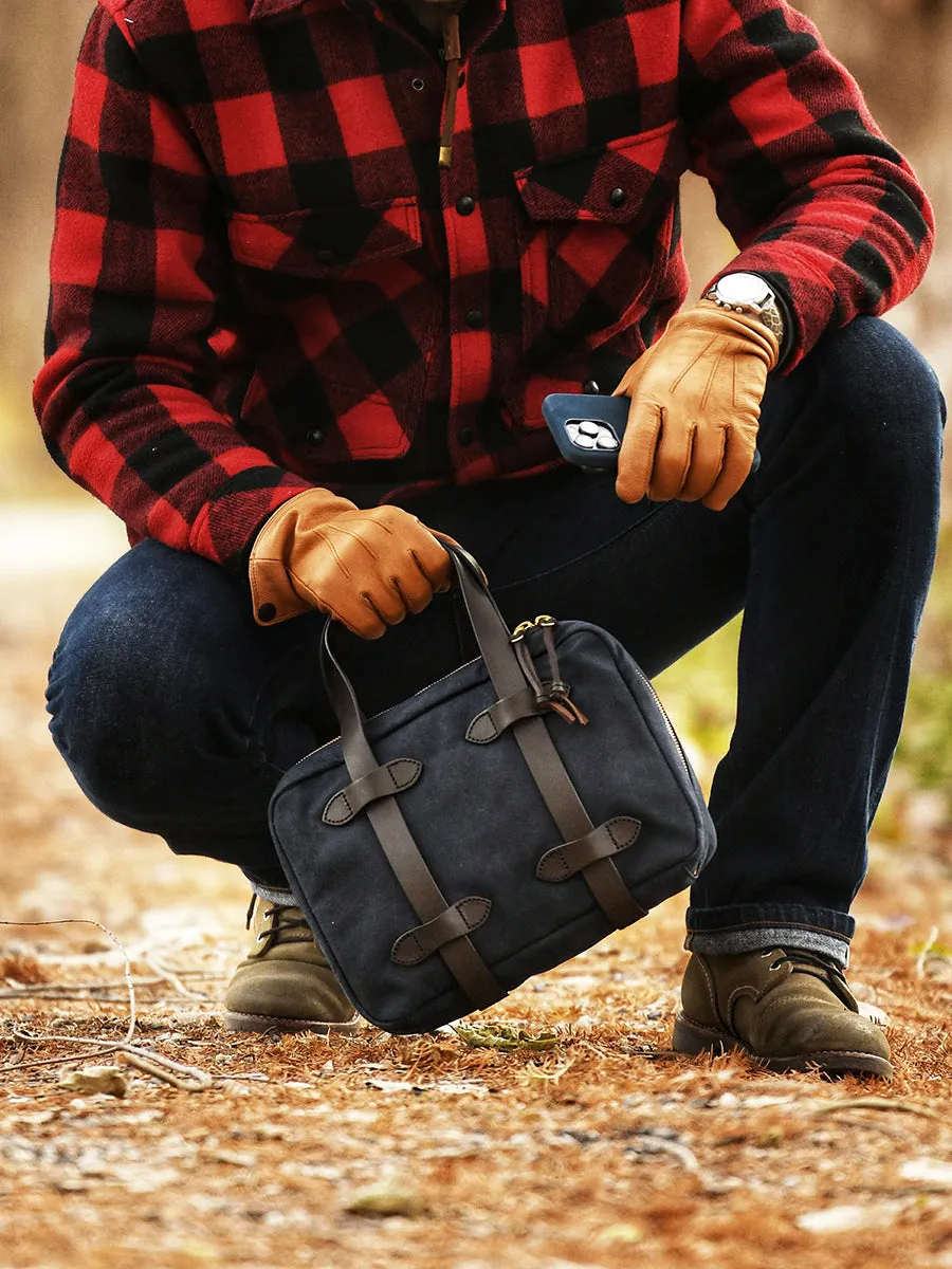 Mens Navy Canvas Small iPad Handbag Khaki Canvas Mini Briefcase Handbag for Men