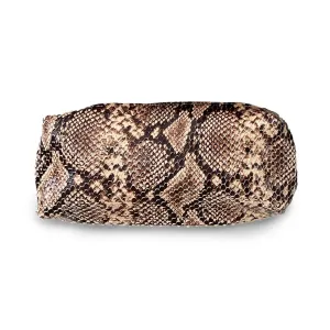 MIBA MINI LEATHER BAG / Dark Brown Snake Print