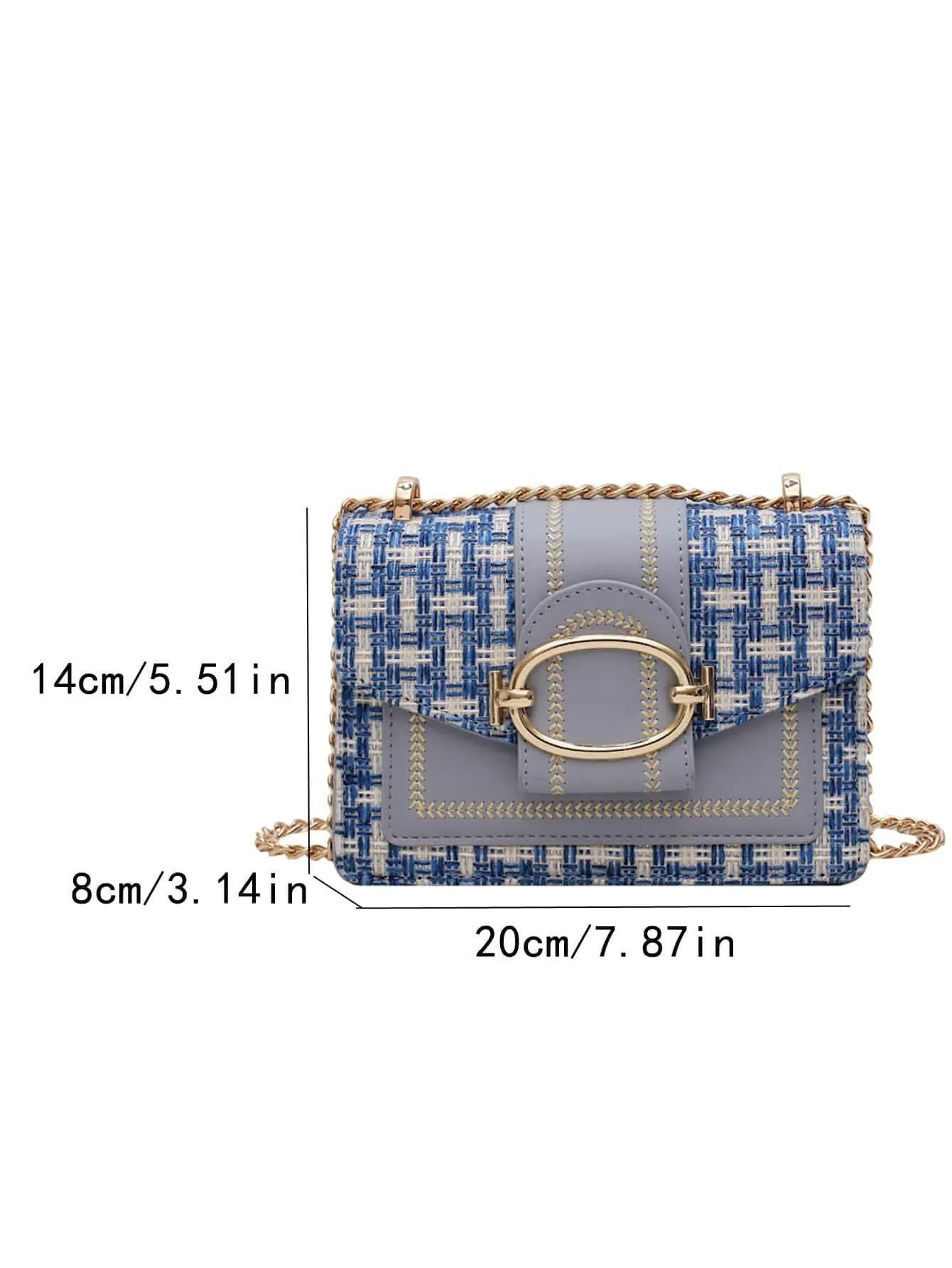 MOLLY Mini Handbag in Sophisticated Color Block Plaid Pattern