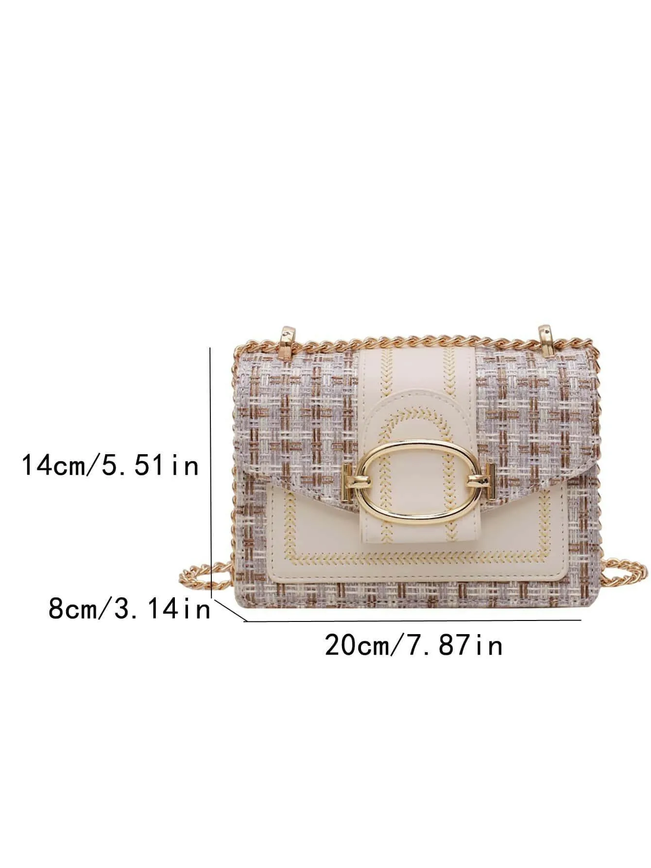 MOLLY Mini Handbag in Sophisticated Color Block Plaid Pattern