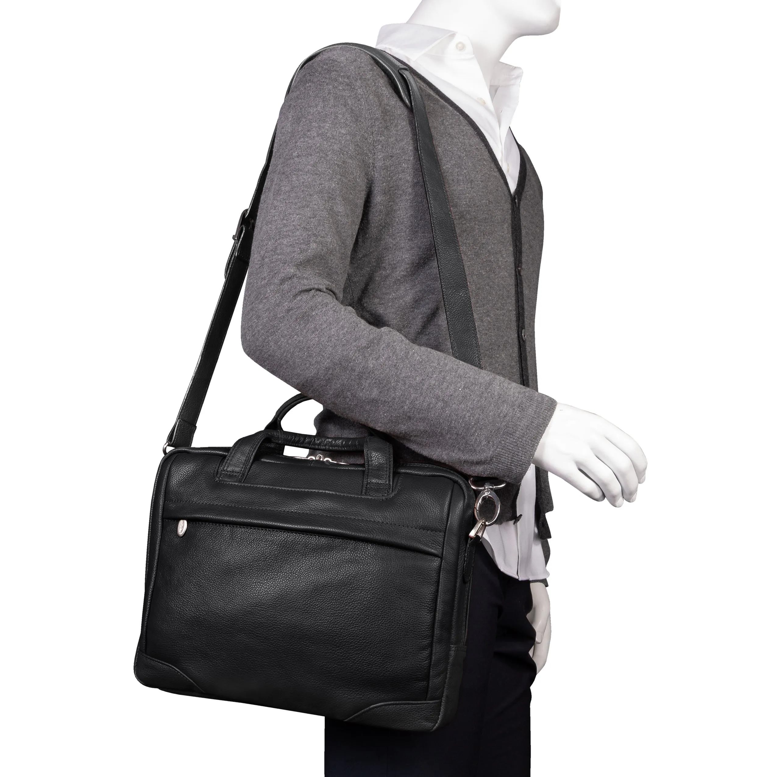 MONTCLARE | 13" Leather Laptop & Tablet Briefcase