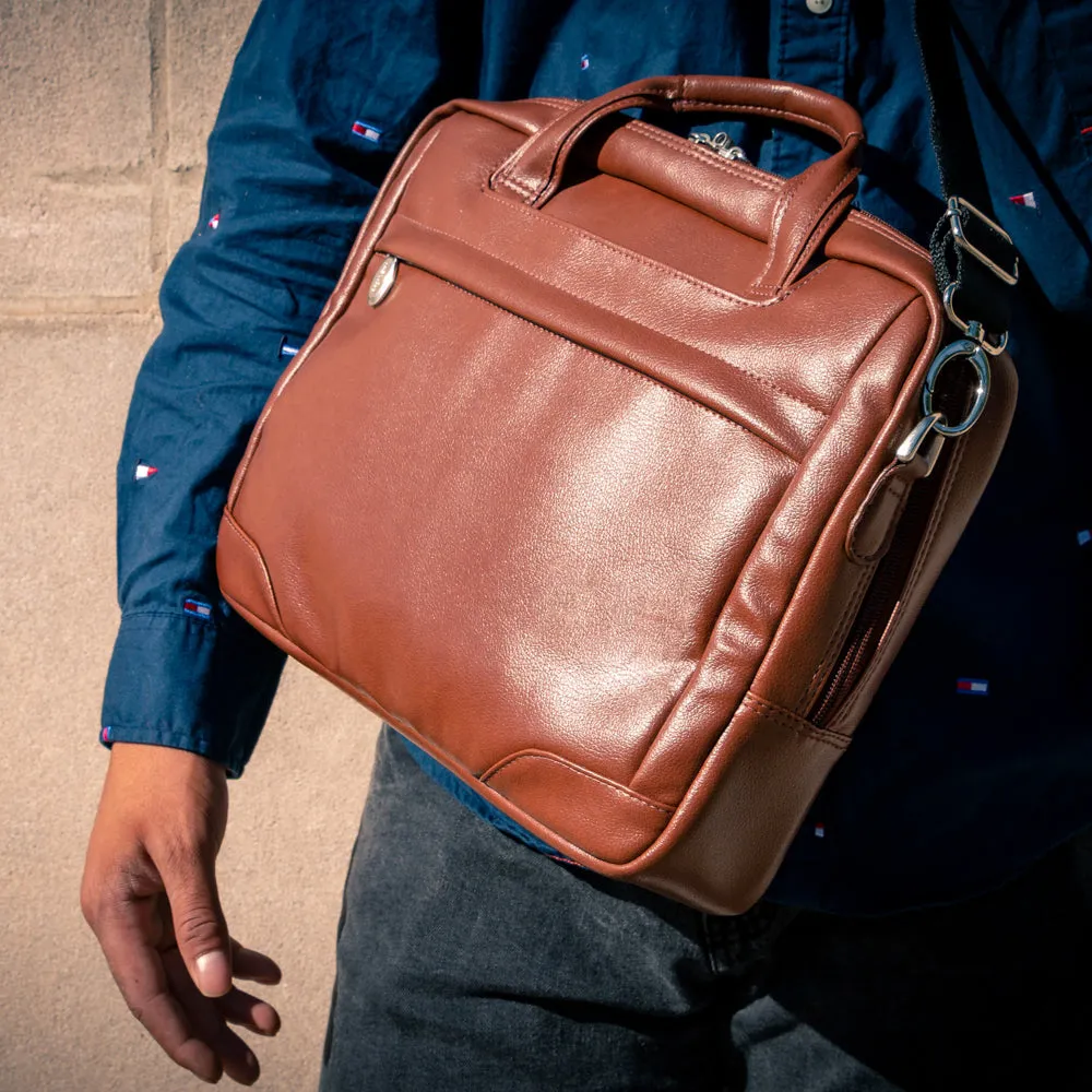 MONTCLARE | 13" Leather Laptop & Tablet Briefcase