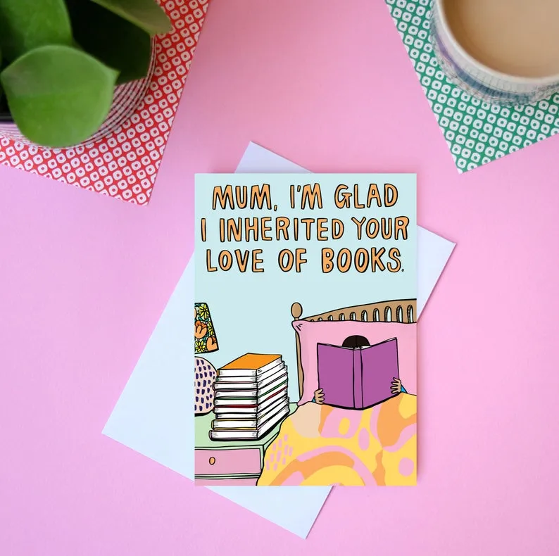 Mum, Love of Books Card