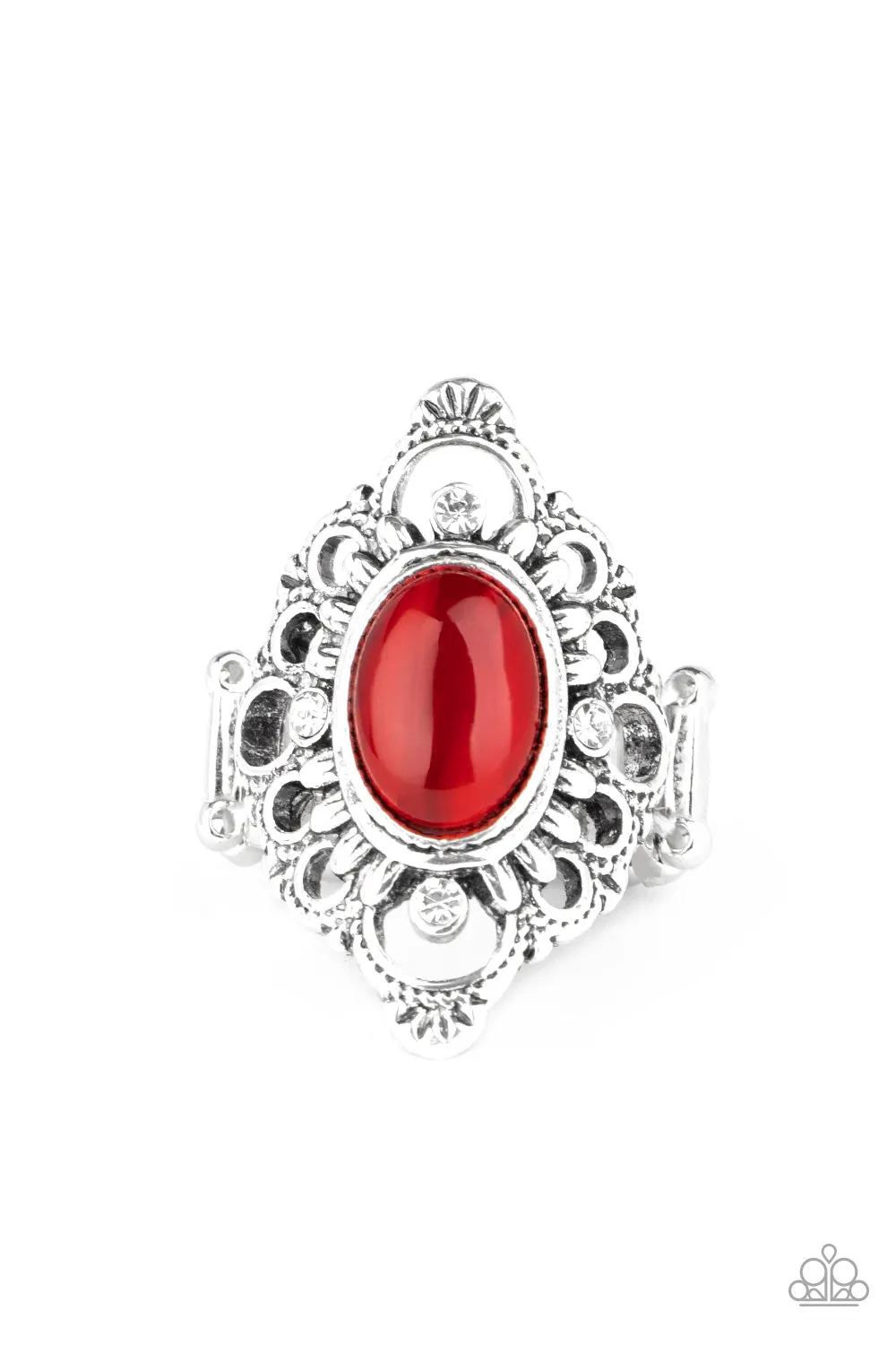 Open Door Jewelry - Elegantly Enchanted - Red Ring - Paparazzi Accessories