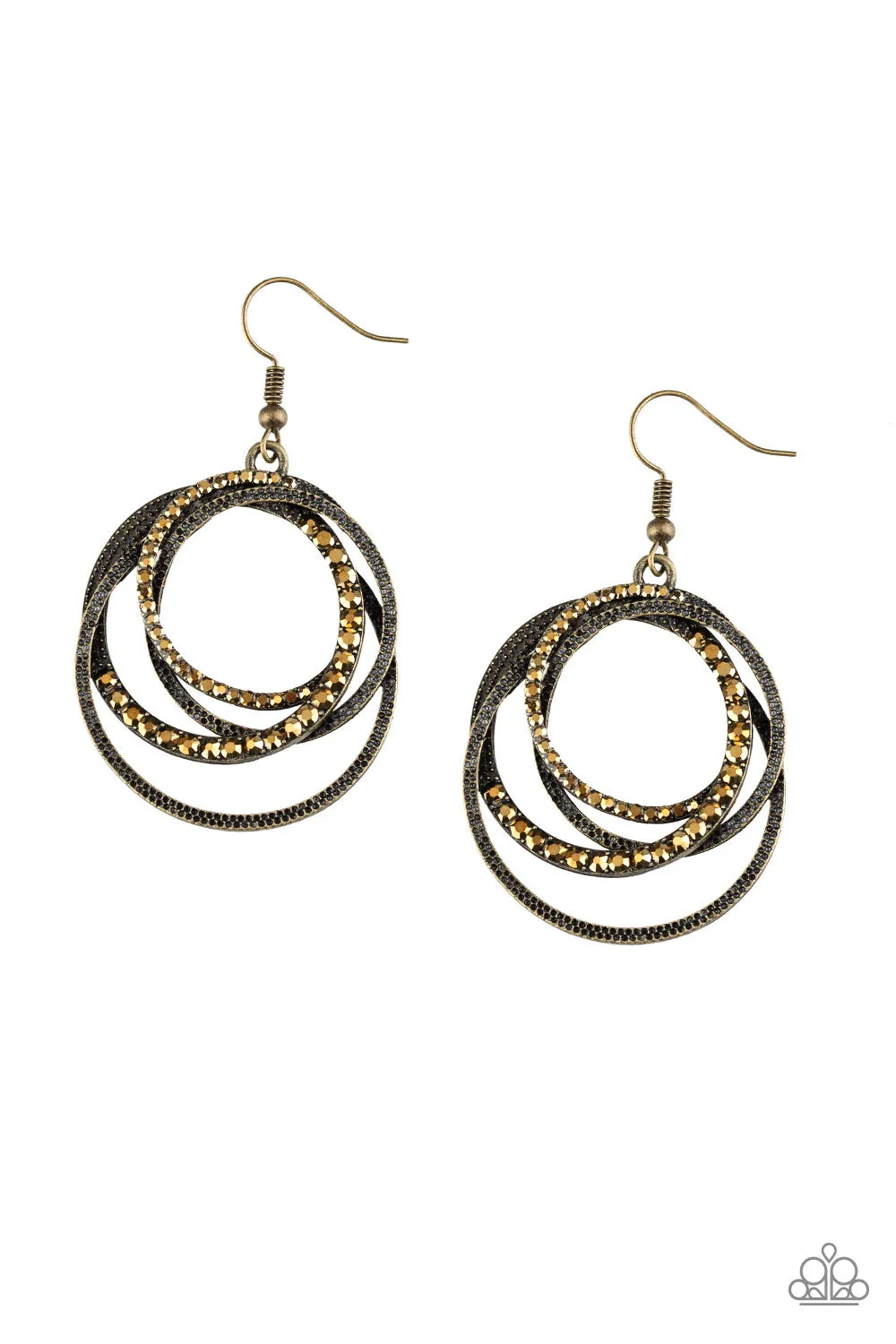 Open Door Jewelry - Elegantly Entangled - Brass Earrings - Paparazzi Accessories