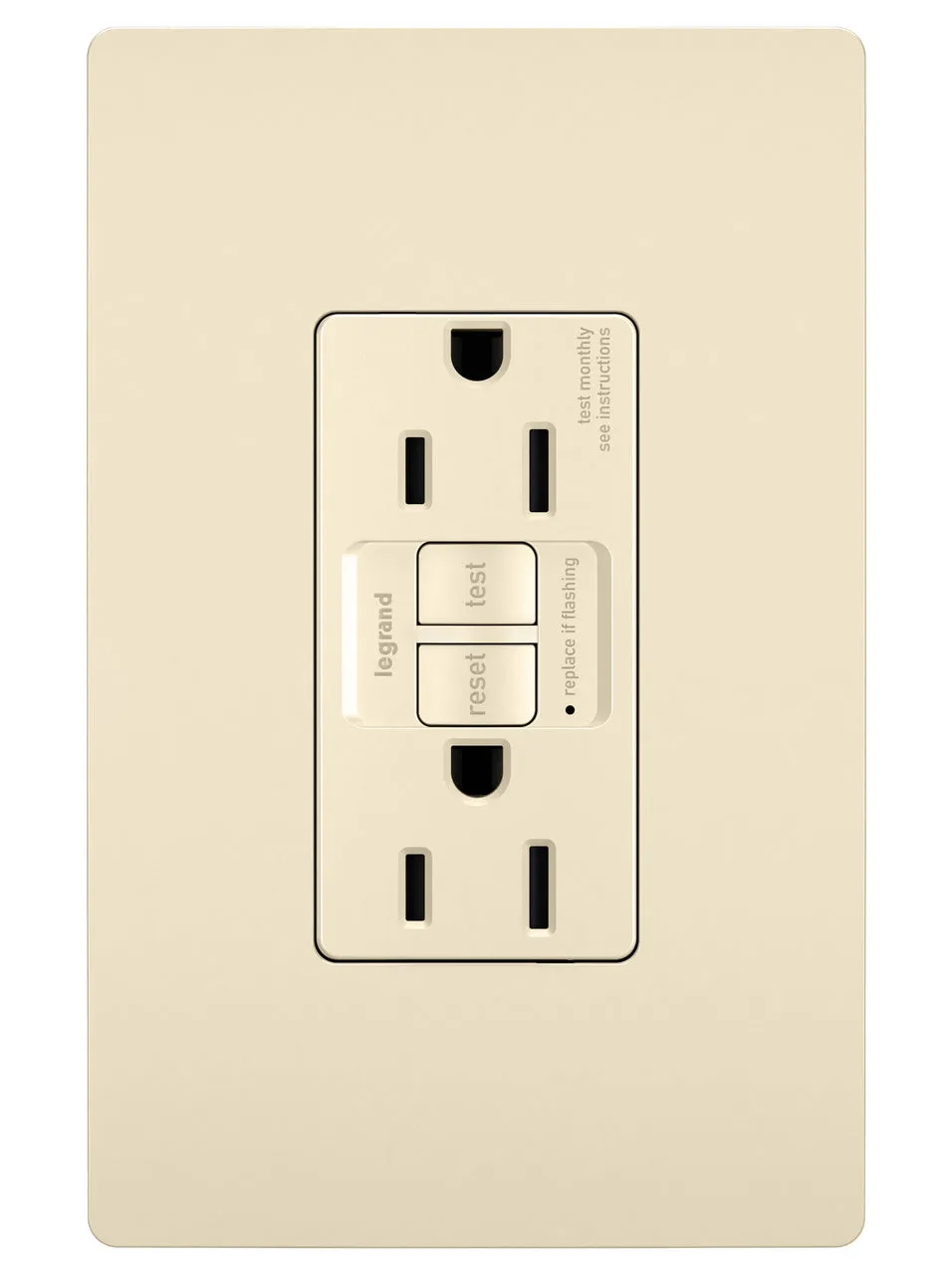 Pass & Seymour Tamper-Resistant Self-Test Duplex GFCI, Light Almond, 15A - 125 V 5-15R