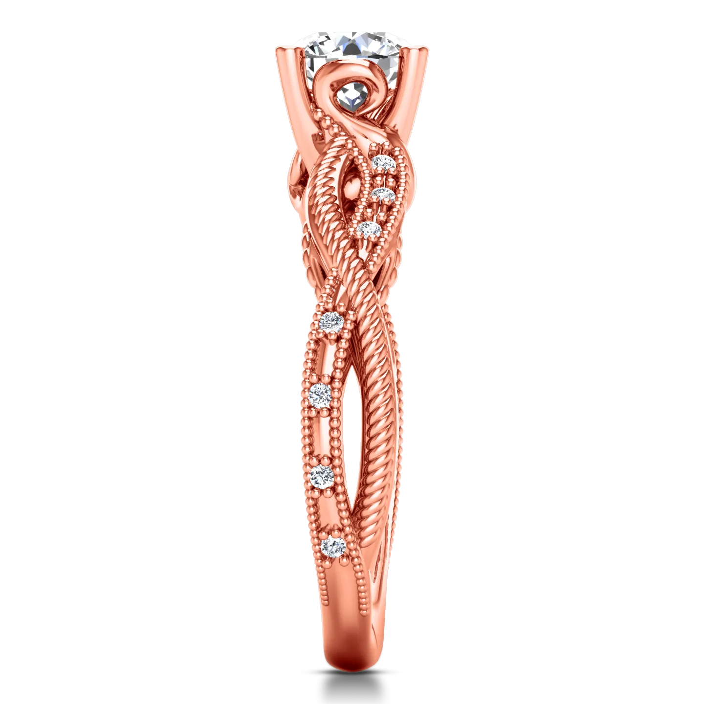 Pave Engagement Ring Maeve 14K Rose Gold