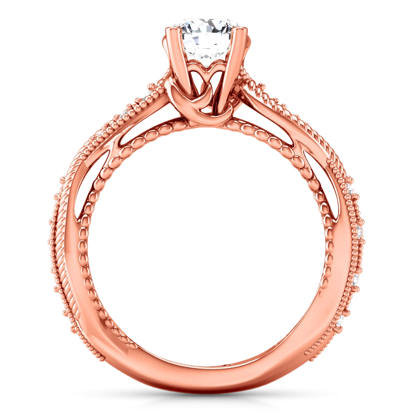 Pave Engagement Ring Maeve 14K Rose Gold