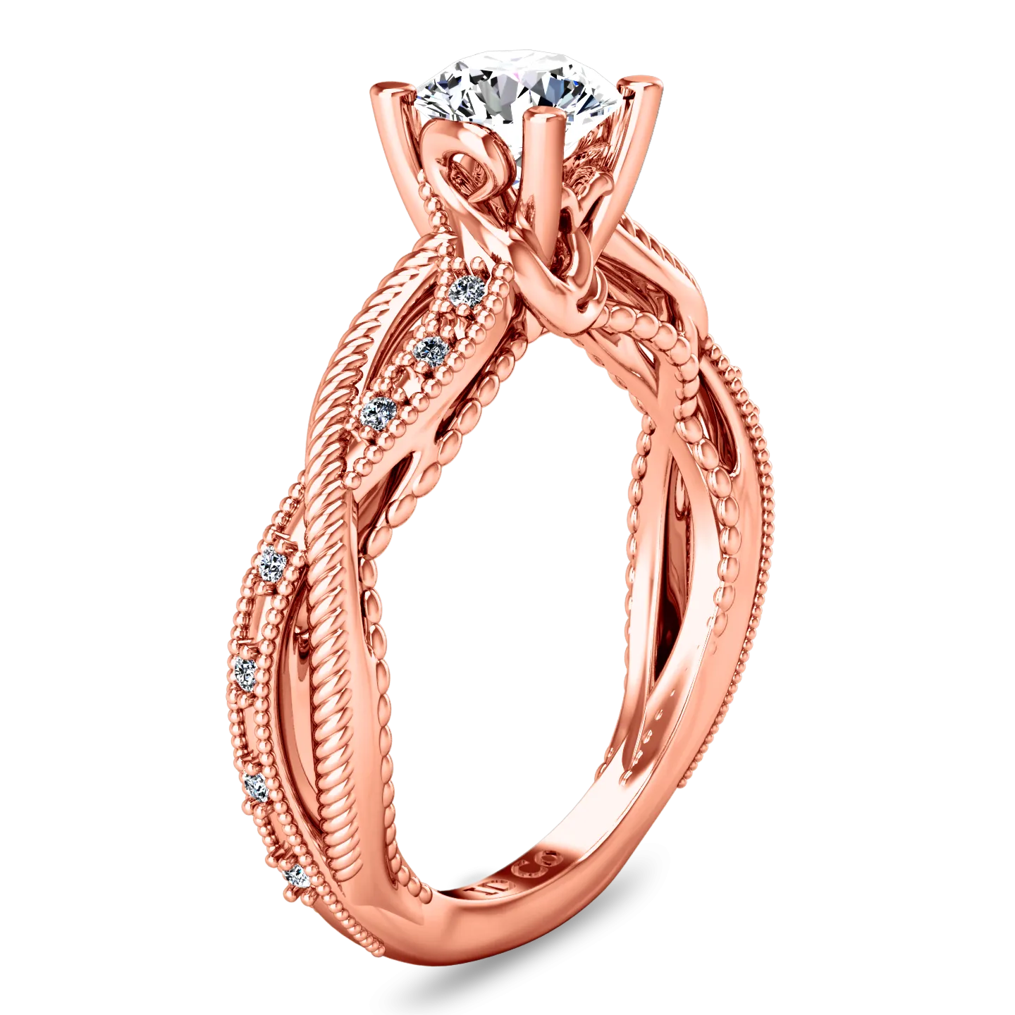 Pave Engagement Ring Maeve 14K Rose Gold