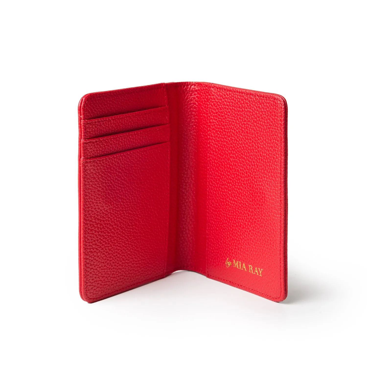 PEBBLE PASSPORT HOLDER - RED