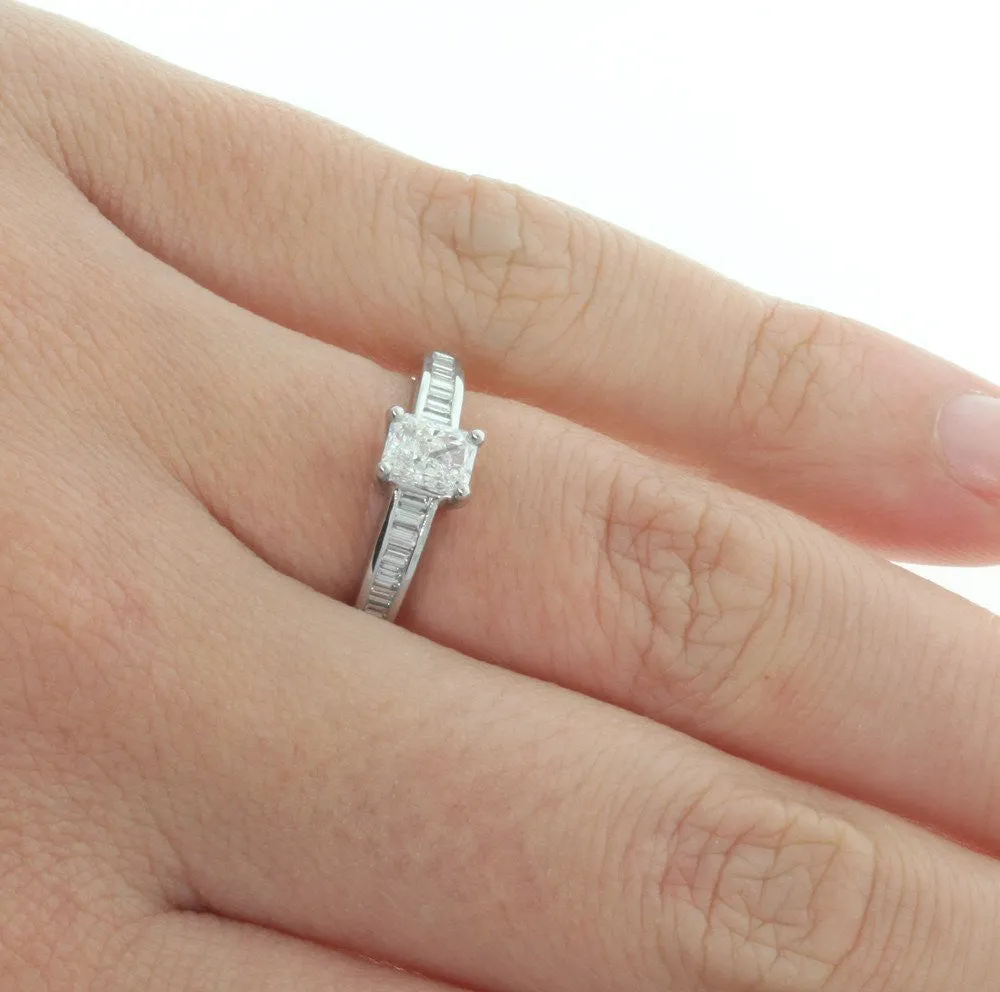 Platinum Radiant Cut Diamond Ring