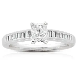 Platinum Radiant Cut Diamond Ring