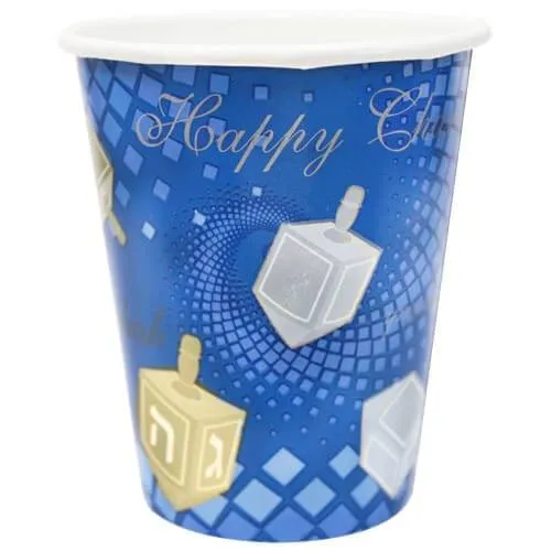 Premium Heavy Weight Paper Chanukah Squares Tableware<br/>Size Options: 10.25inch Plate, 7inch Plate, Lunch Napkin, 9oz Cup and 54inchx96inch Tablecover