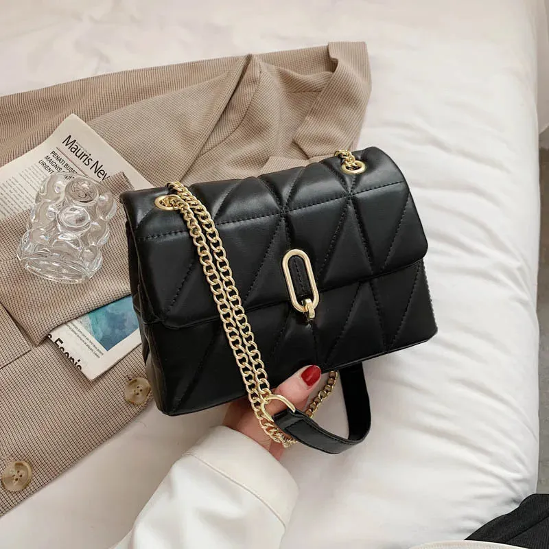 PU Flap Crossbody Shoulder Handbags Chain Bag