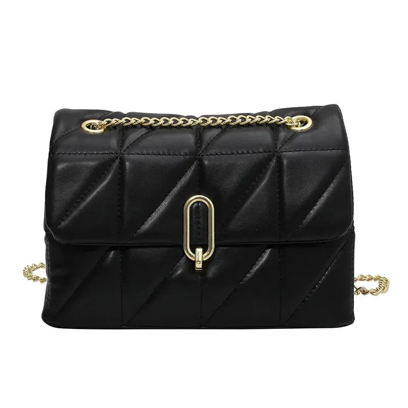 PU Flap Crossbody Shoulder Handbags Chain Bag