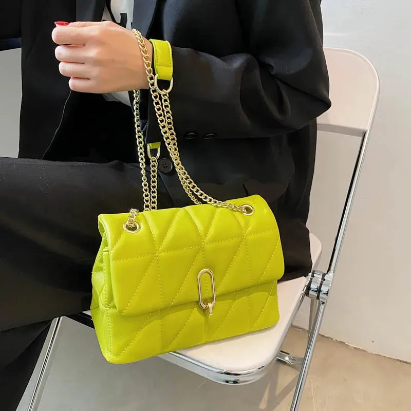 PU Flap Crossbody Shoulder Handbags Chain Bag