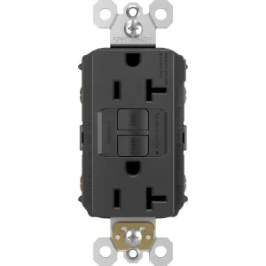 radiant 20A GFCI Self-Test Decorator Duplex Receptacles, Black