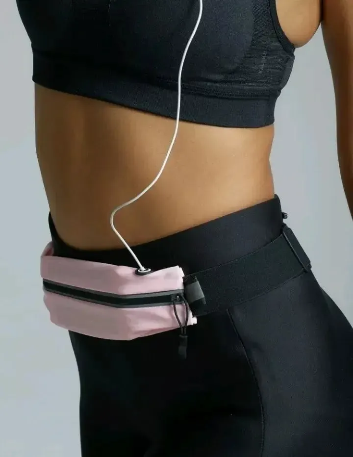 Reflective Waist Pack for Jogging in Pink