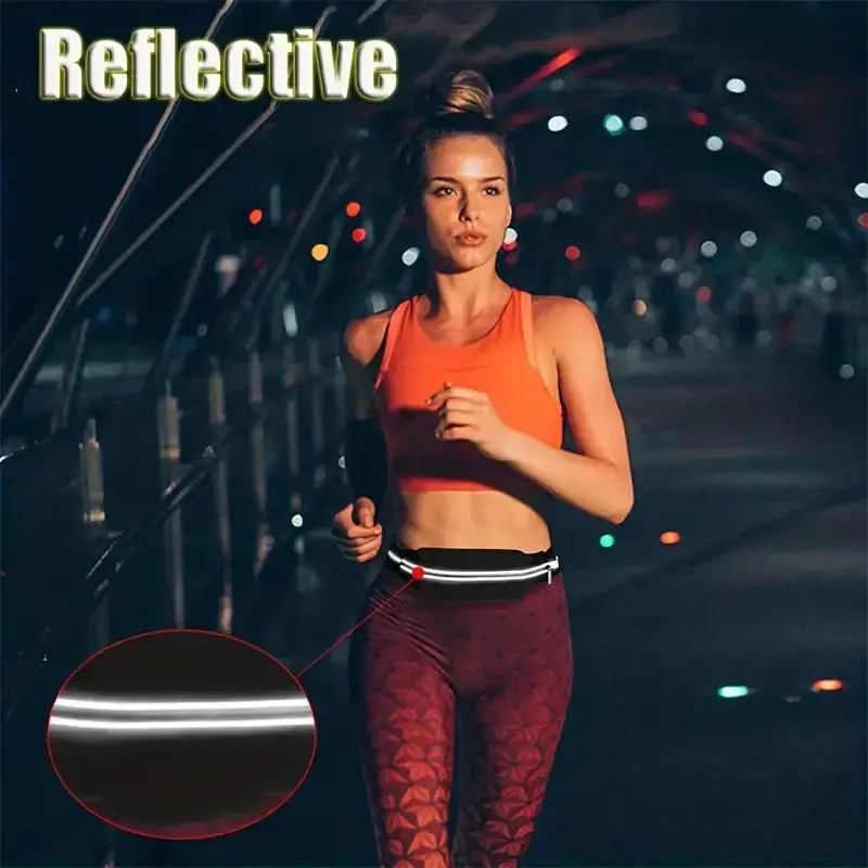 Reflective Waist Pack for Jogging in Pink