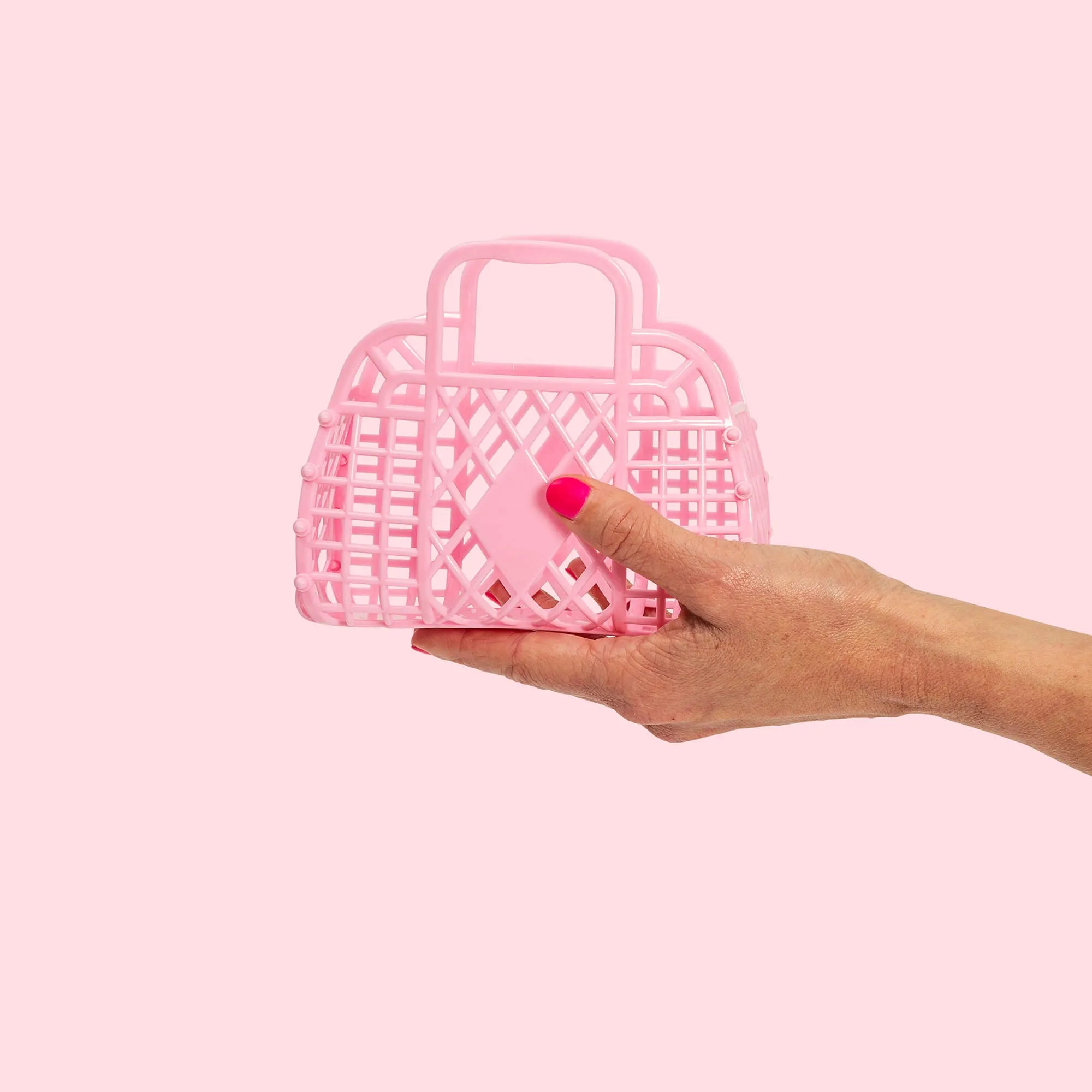 Retro Basket in Bubblegum Pink - Mini