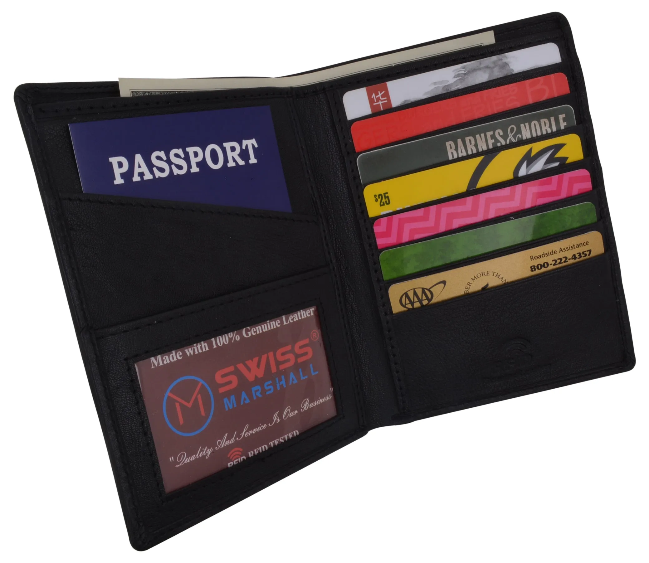 RFID Blocking Leather Passport Holder Cover Case Travel Wallet