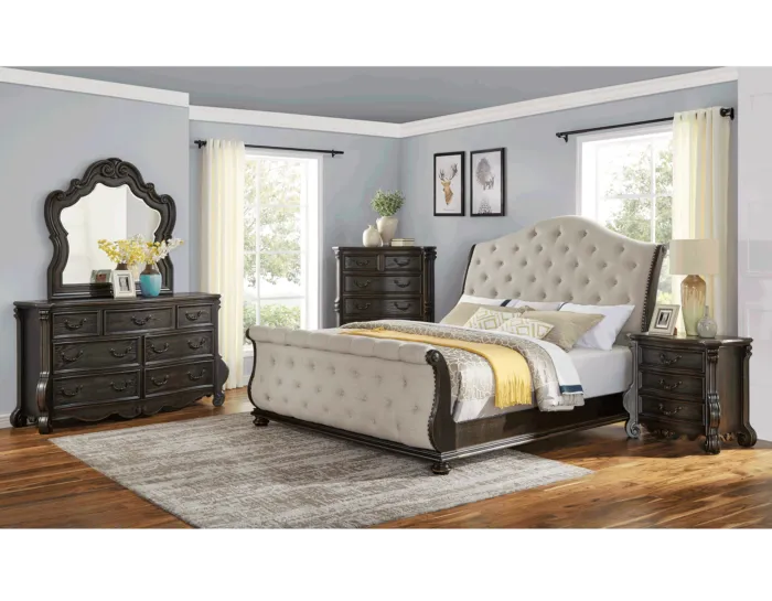 Rhapsody 4-Piece Queen Set-(Q Bed/NS/Dresser/Mir)