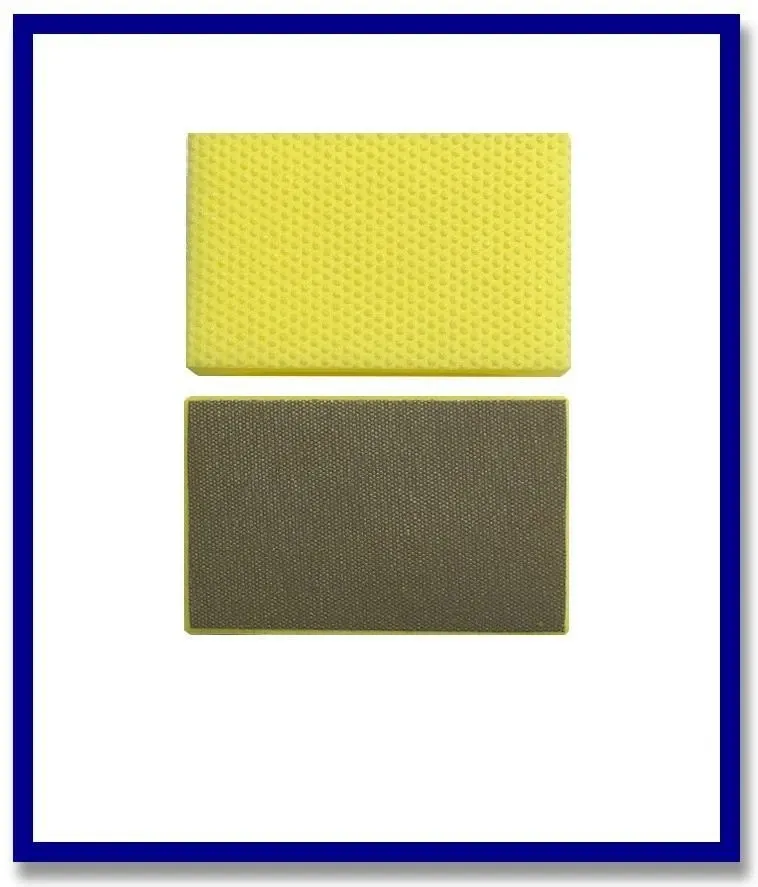 SDA Handpad 90 x 55mm Yellow # 400 Metal Bond Flat Foam Backing