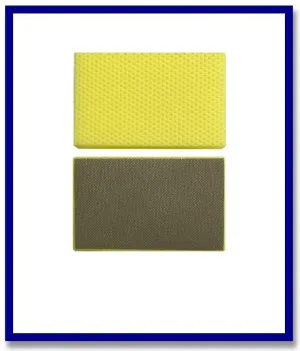 SDA Handpad 90 x 55mm Yellow # 400 Metal Bond Flat Foam Backing