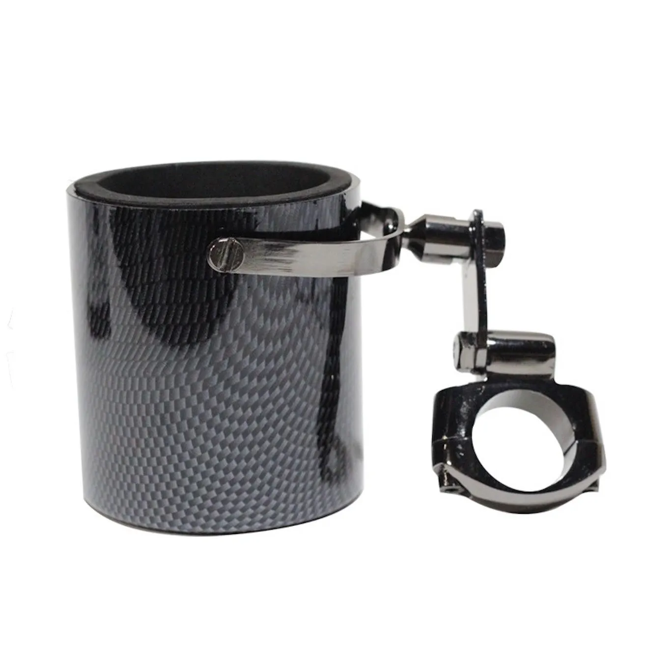 Shiny Black Motorcycle Cup Holder With Foam Cup Insert