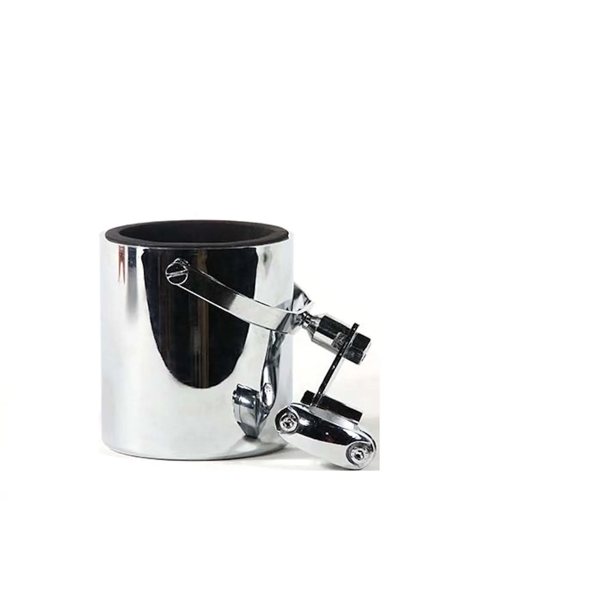 Shiny Black Motorcycle Cup Holder With Foam Cup Insert