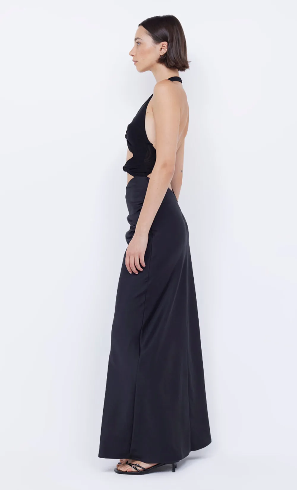 SOLARE HALTER DRESS - BLACK