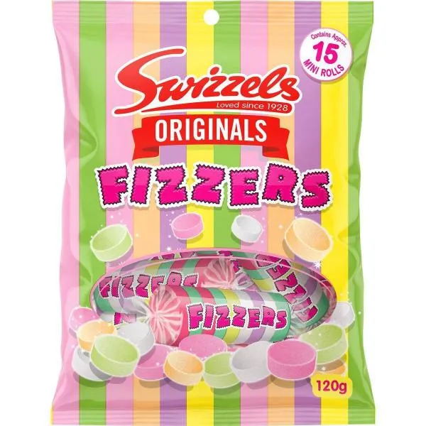 Swizzels Originals Mini Fizzes Candy Roll Bag - 120g