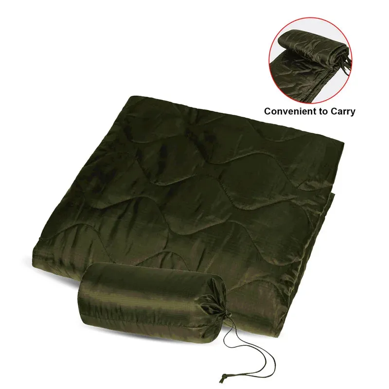 Tactical Army Poncho Liner, 82x58" Water Repellent Woobie Blanket for Camping, Hunting